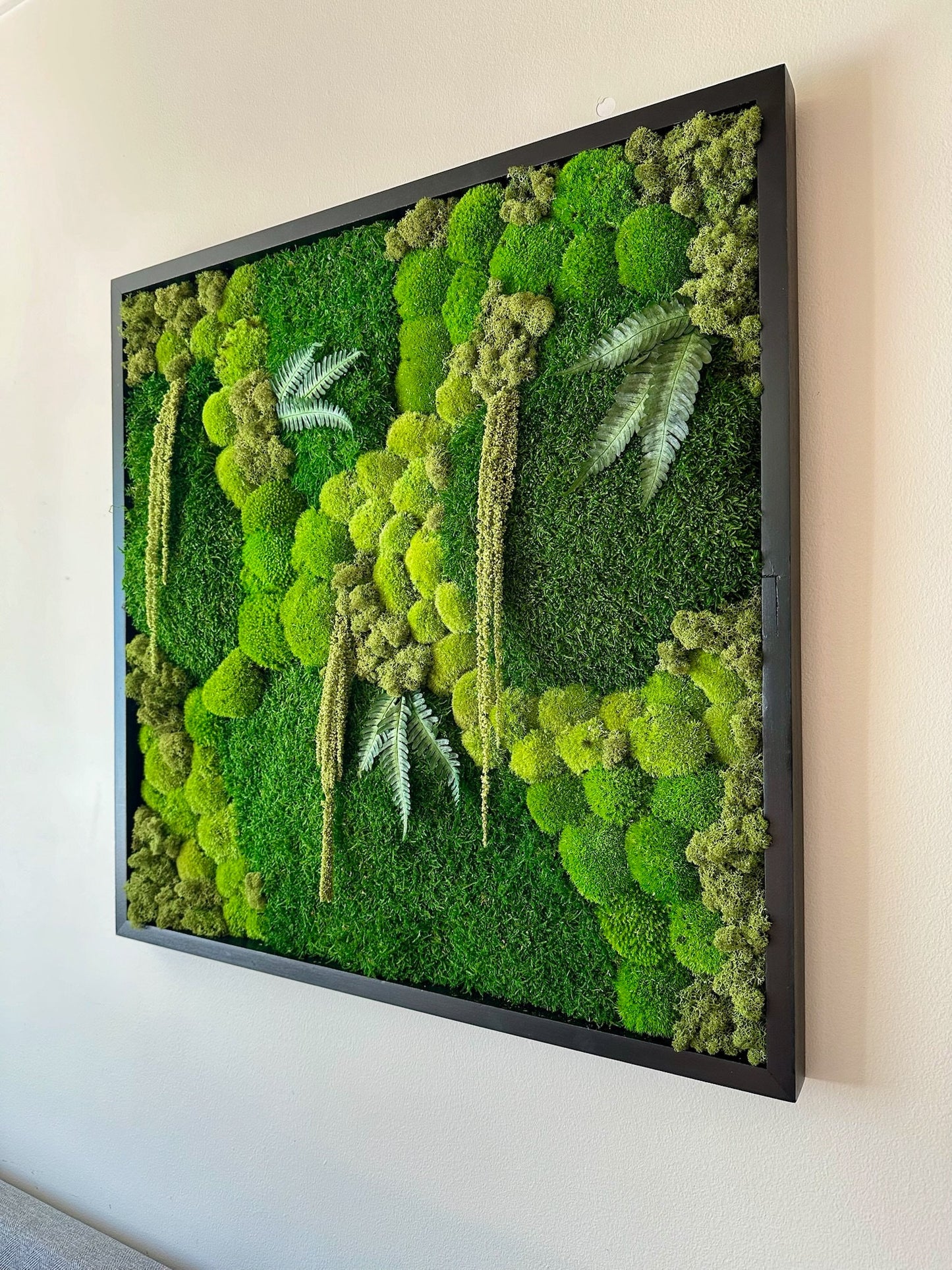 Moss Wall Art | Preserved Moss Art | Moss Wall Decor | Wood Frame Sets | Large Square Single - Four Set | 30 “ by 30”