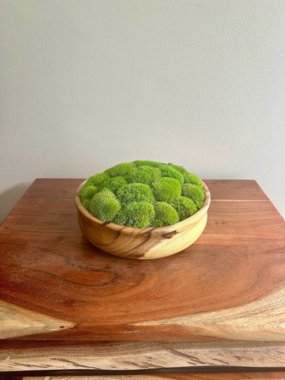 Moss Bowl Centrepiece | Pole Moss Bowl | Moss | Preserved Moss Gift  | Wood Moss Bowl | One of a Kind | Pole Moss | Wedding, Christmas Gift