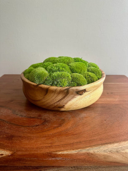 Moss Bowl Centrepiece | Pole Moss Bowl | Moss | Preserved Moss Gift  | Wood Moss Bowl | One of a Kind | Pole Moss | Wedding, Christmas Gift