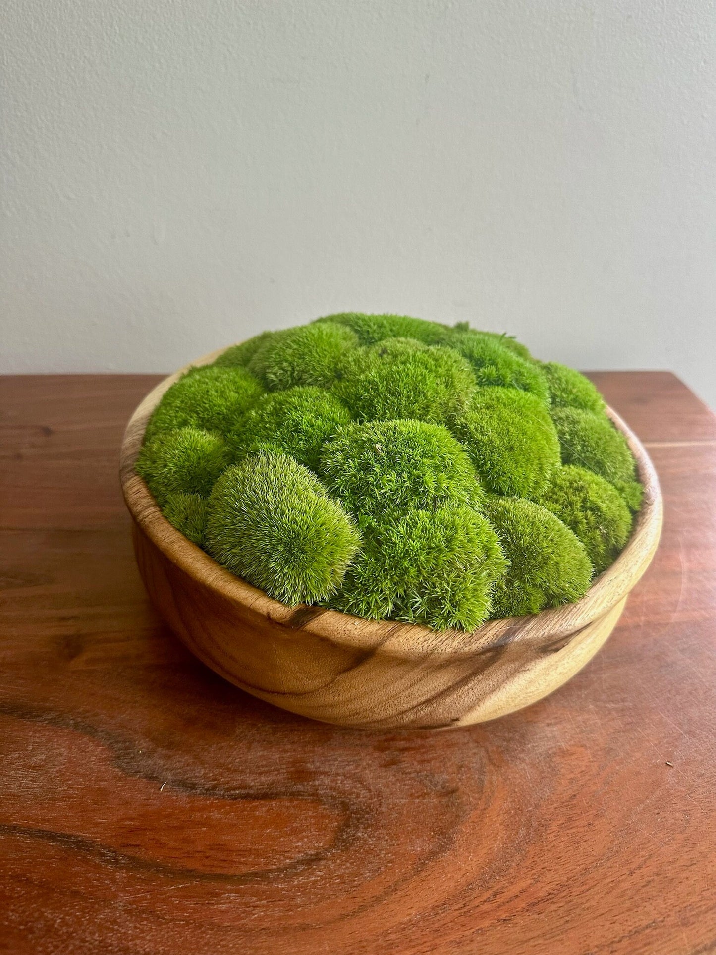 Preserved Pole Moss Bowl | Wood Centerpiece, Natural Decor