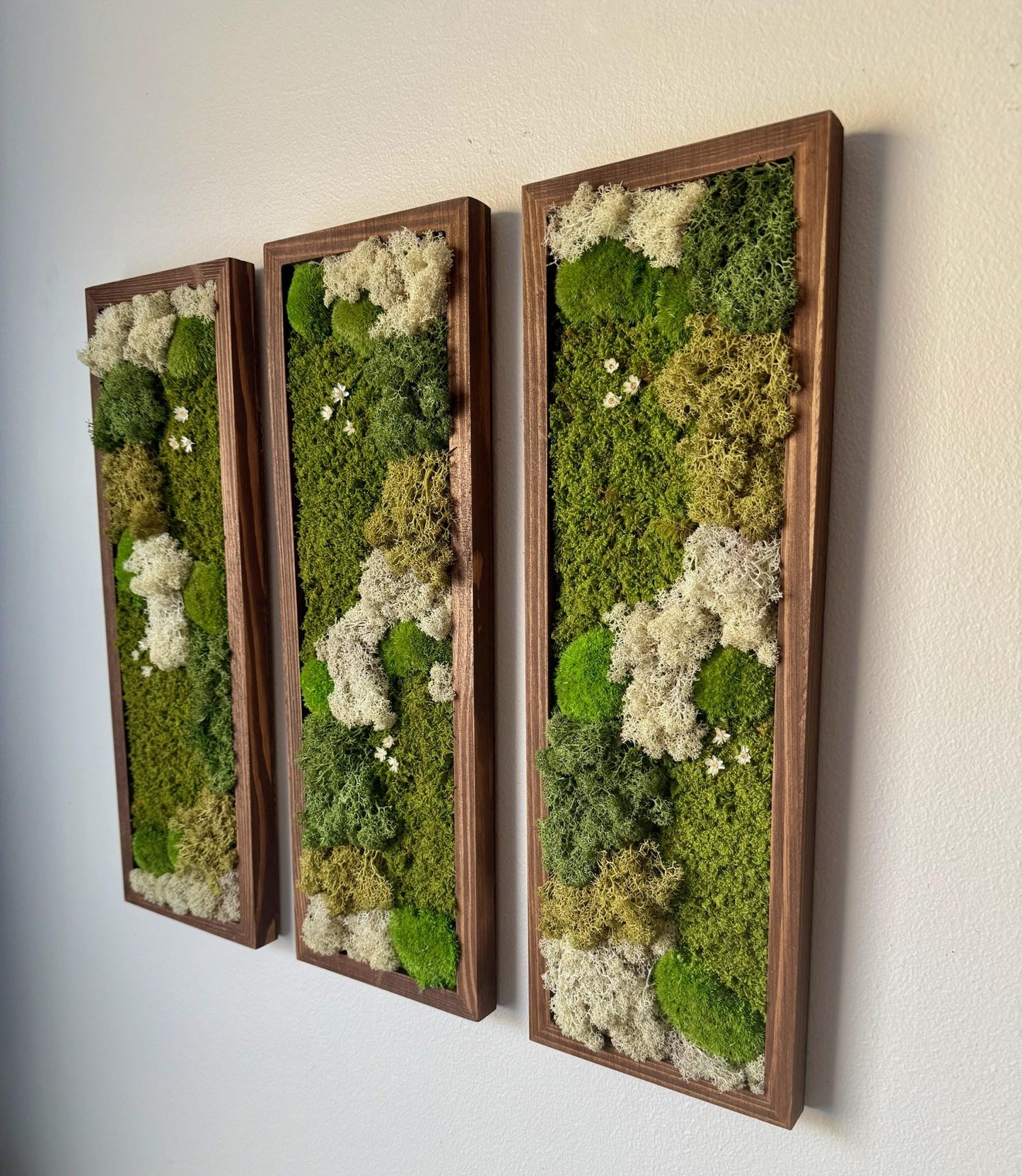 Moss Wall Art | Preserved Moss Art Framed | Moss Wall Decor | Moss Wall Sets | Rectangle Single to Six Set | Reindeer, Pole and Sheet Moss