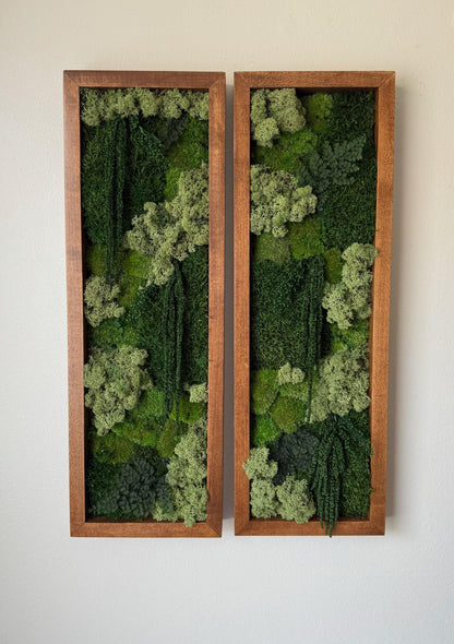 Preserved Moss Wall Art: Reindeer & Sheet Moss, Rectangle Set | USA - TARIFF FREE