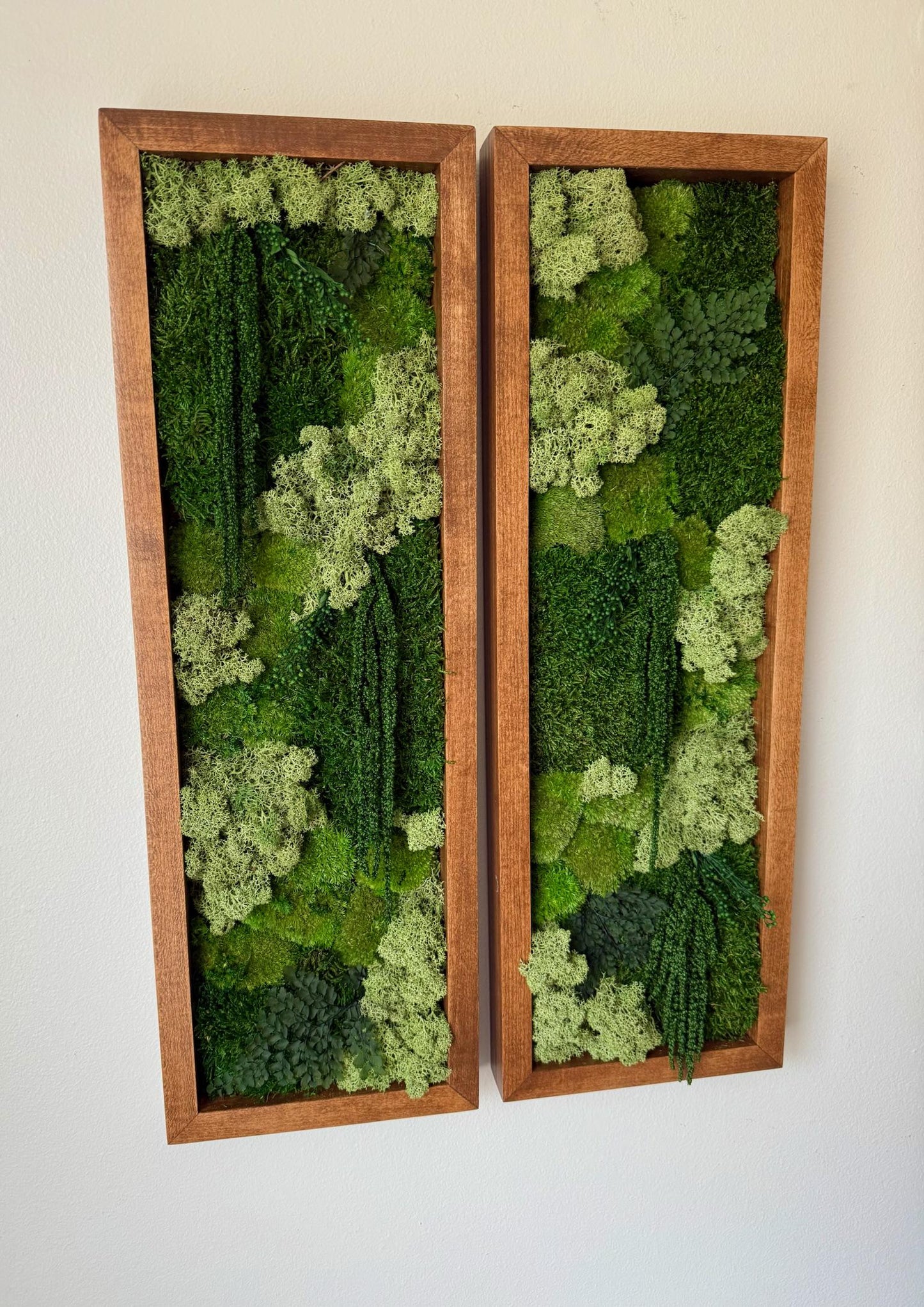 Preserved Moss Wall Art: Reindeer & Sheet Moss, Rectangle Set | USA - TARIFF FREE