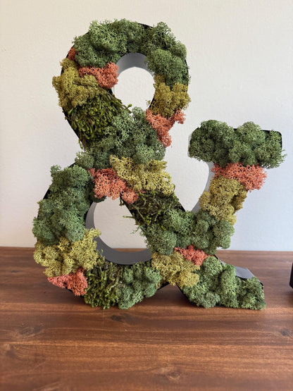 Preserved Moss Wall Letter: Custom Reindeer Moss Art | USA - TARIFF FREE
