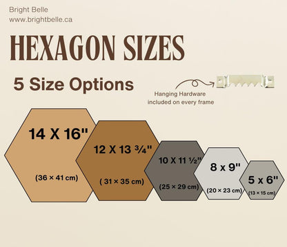 Handmade Reindeer Moss Wall Art: Hexagon Wood Frame Set | USA - TARIFF FREE