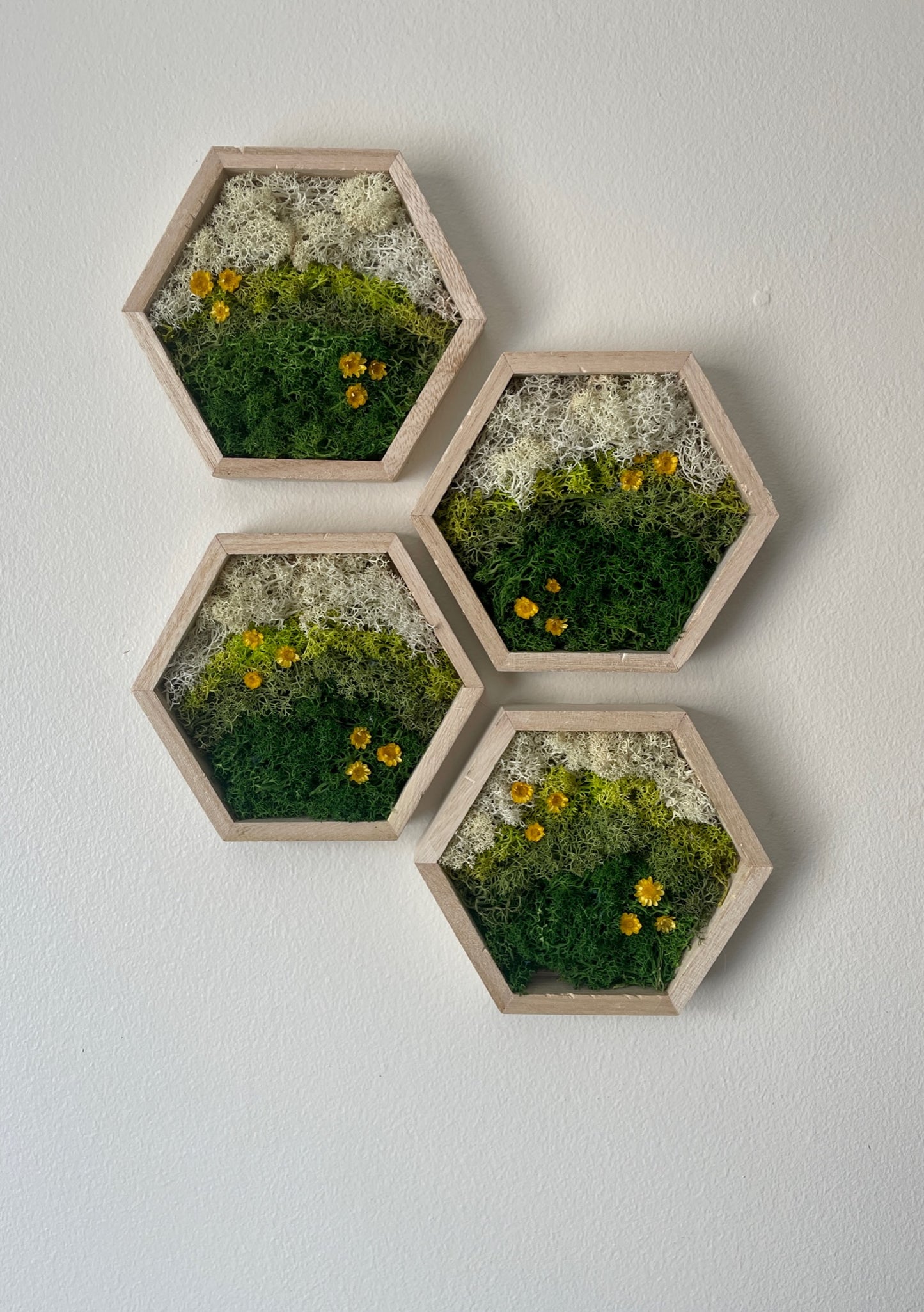 Meadow - Hexagon - Dark Green, Spring Green & White