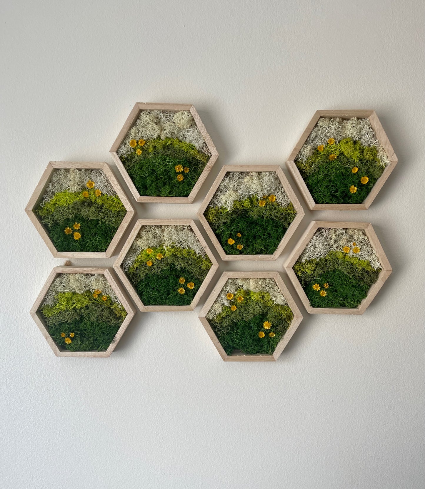 Meadow - Hexagon - Dark Green, Spring Green & White