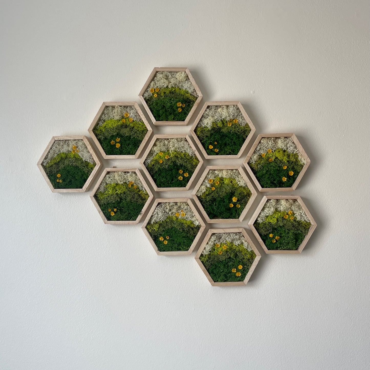 Meadow - Hexagon - Dark Green, Spring Green & White