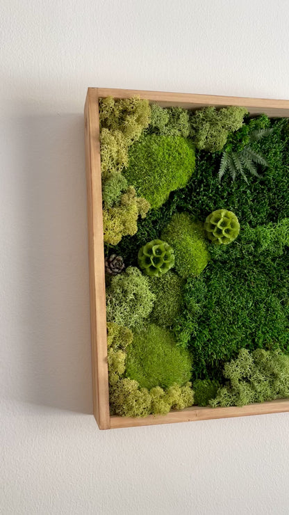 Dynamic - 12 x 12 Square - Shades of Green Reindeer, Pole & Sheet Moss - Scabiosa & Ferns