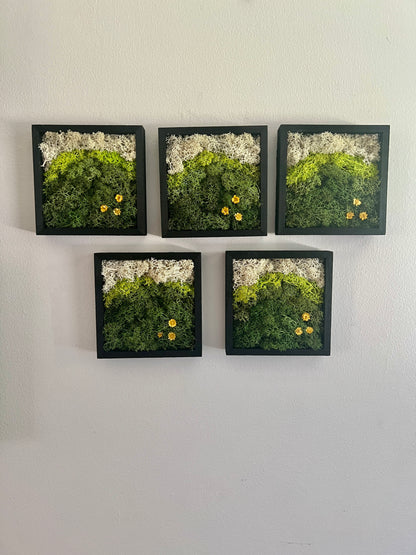 Meadow - Square - Green & Yellow Flowers - Black