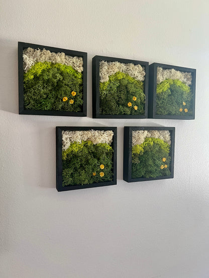 Meadow - Square - Green & Yellow Flowers - Black