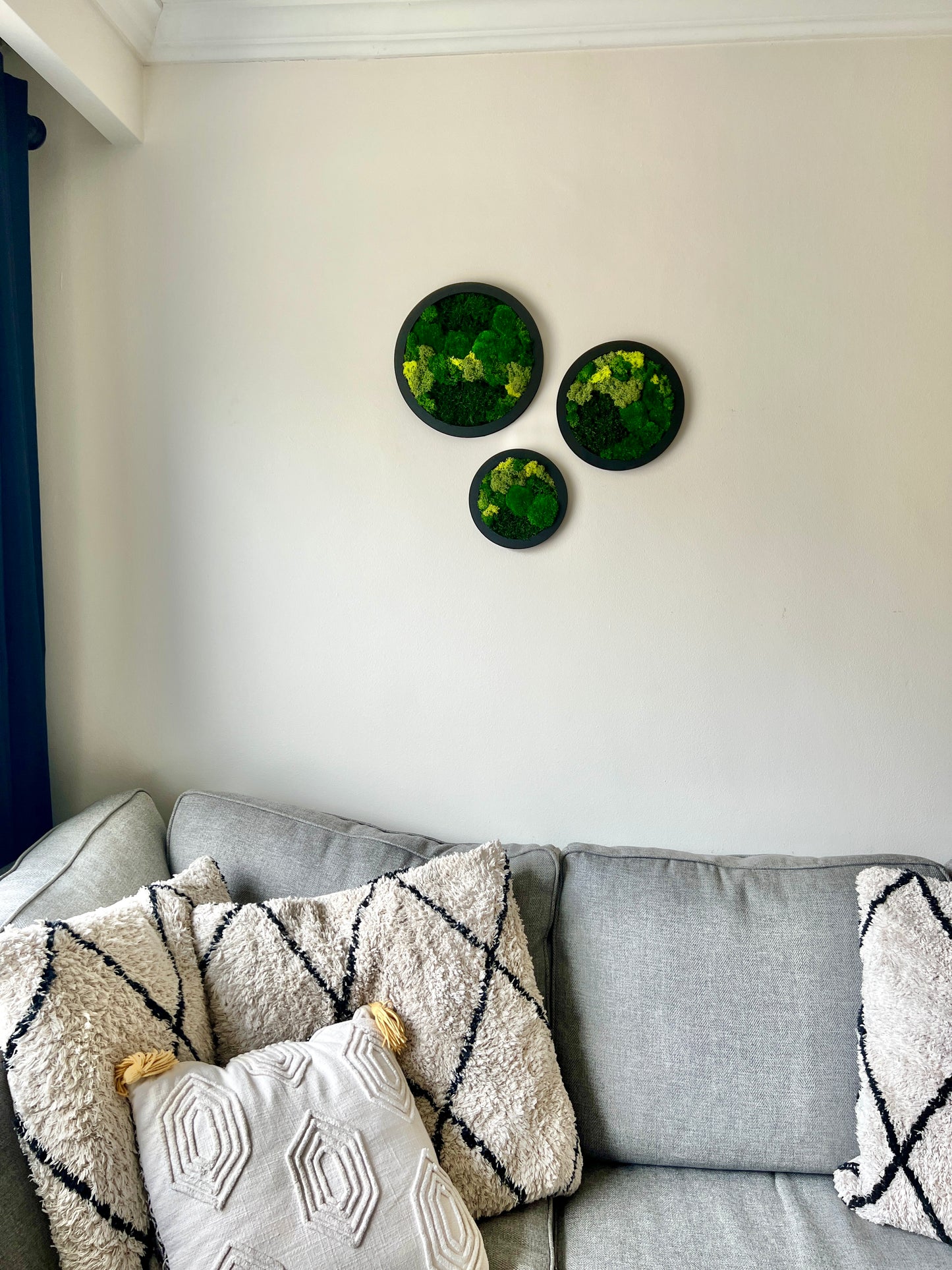 Circle Trio - Shades of Green - Black Frame