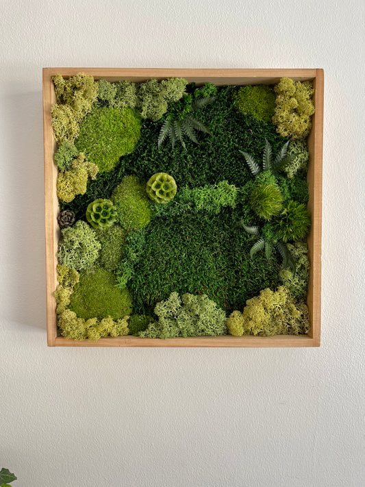 Dynamic - 12 x 12 Square - Shades of Green Reindeer, Pole & Sheet Moss - Scabiosa & Ferns