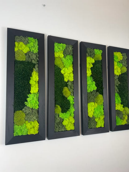 Large Rectangle Preserved Moss Decor - Shades of Green