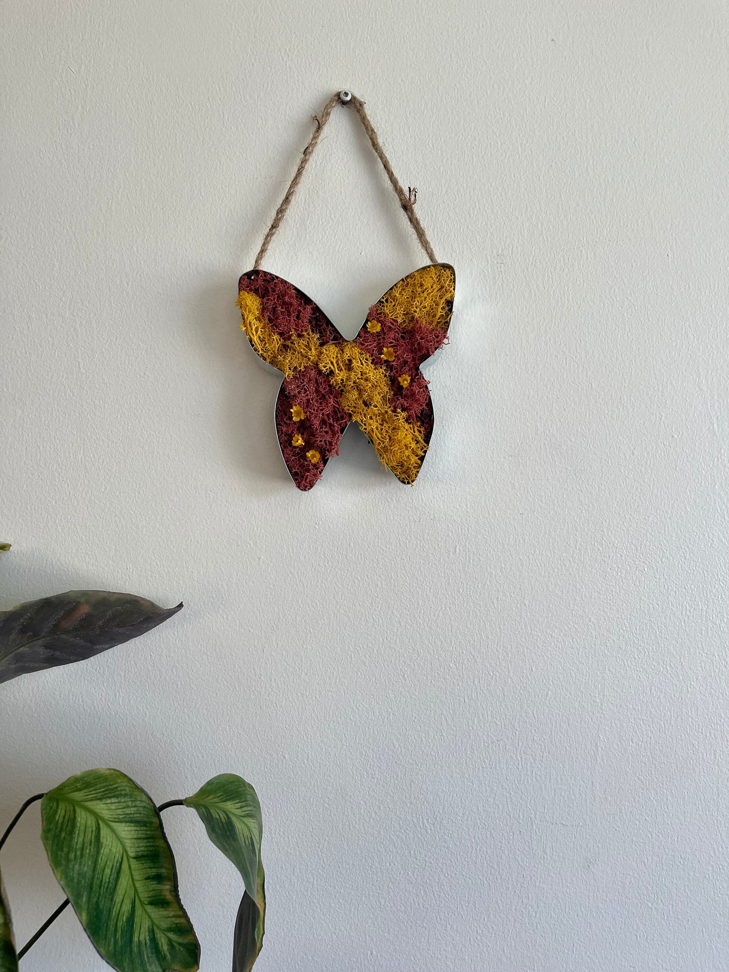 Butterfly Moss | Wall Art  |  Home Decor  | Metal Butterfly Wall Hangings | Red and Yellow