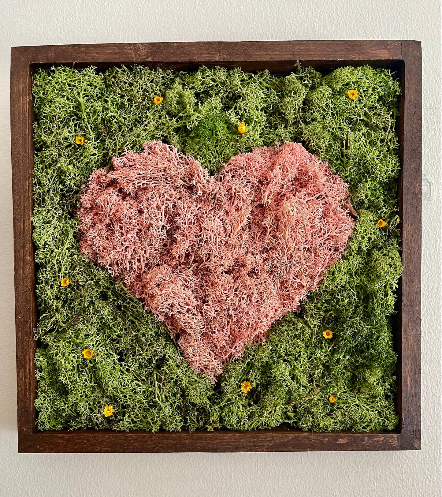 Moss Wall Art | Preserved Moss Heart Framed | Square Frame | Don't go Breaking my Heart