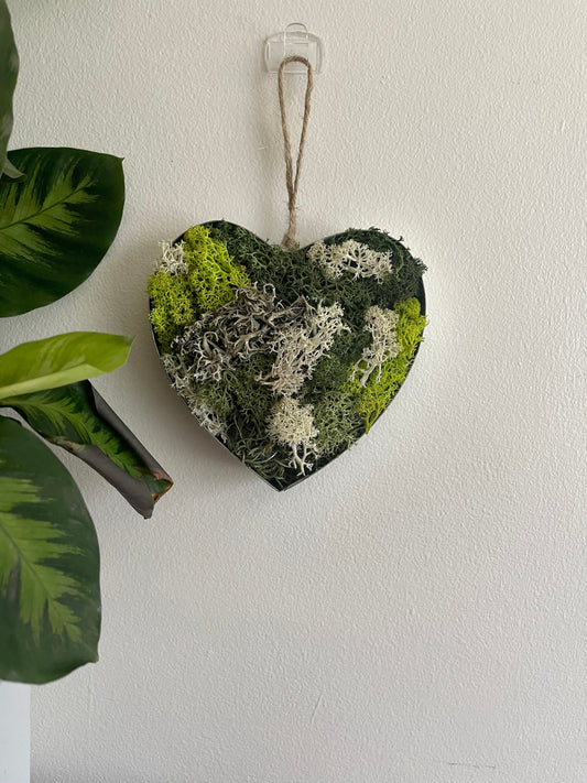 Heart Moss  | Wall Art  |  Home  Decor  | Metal Heart  | Green