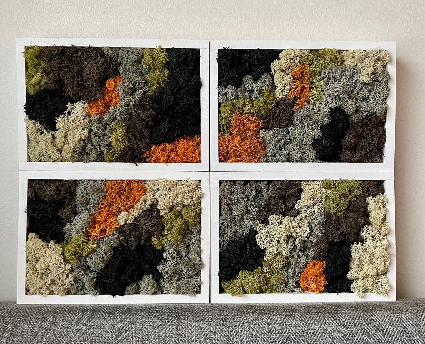 Moss Wall Art | Preserved Moss Art Framed | Rectangle Frame | Reindeer Moss