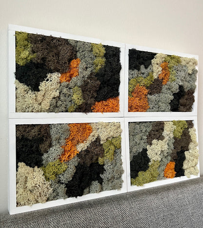 Moss Wall Art | Preserved Moss Art Framed | Rectangle Frame | Reindeer Moss