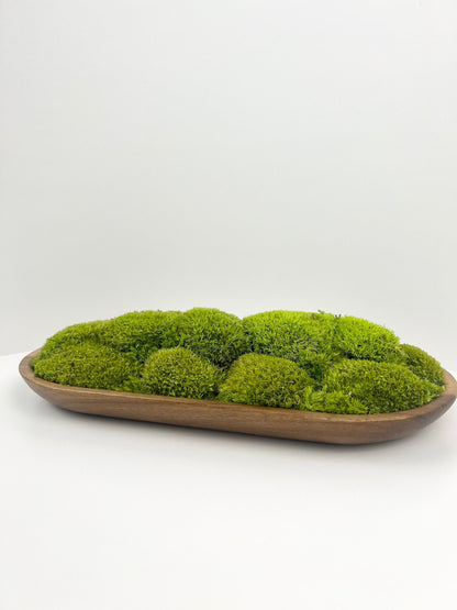 Moss Centerpiece | Pole Moss | Moss Planter | Preserved Moss Gift | Wood Nature Bowl | Green Pole Moss | Wedding Gift | Wedding Centerpieces