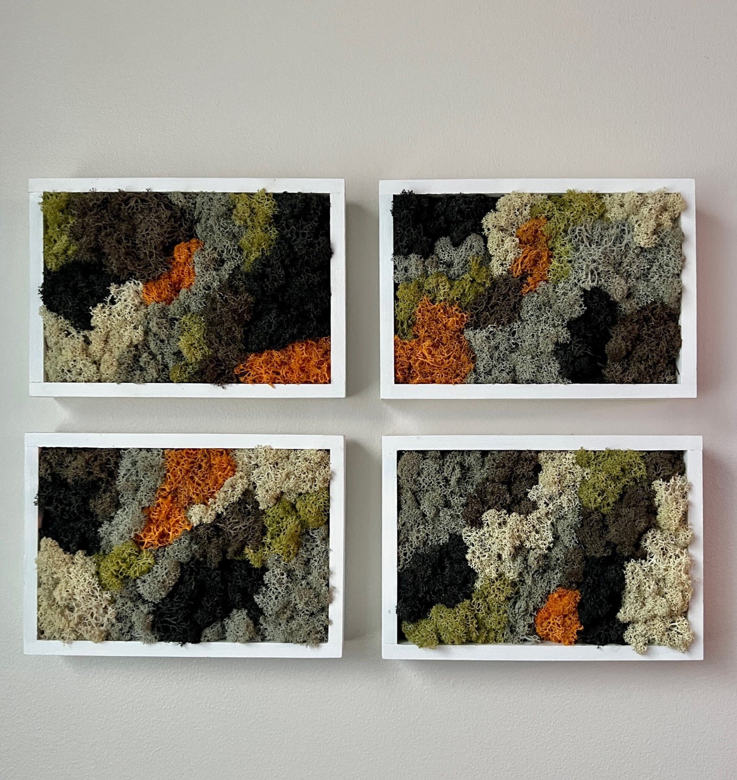 Moss Wall Art | Preserved Moss Art Framed | Rectangle Frame | Reindeer Moss