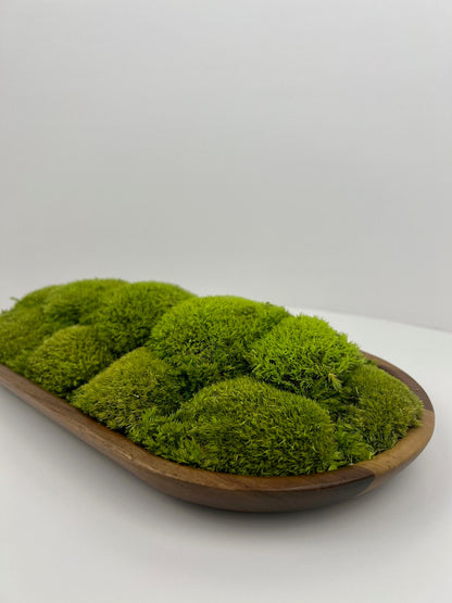 Moss Centerpiece | Pole Moss | Moss Planter | Preserved Moss Gift | Wood Nature Bowl | Green Pole Moss | Wedding Gift | Wedding Centerpieces