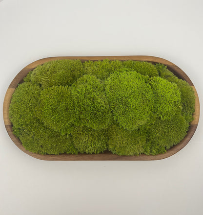 Moss Centerpiece | Pole Moss | Moss Planter | Preserved Moss Gift | Wood Nature Bowl | Green Pole Moss | Wedding Gift | Wedding Centerpieces