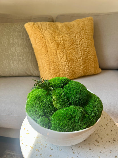 Moss Centerpiece Large | Pole Moss | Preserved Moss Gift | Ceramic Centrepiece Bowl | Green Moss | Wedding Centrepiece Decor