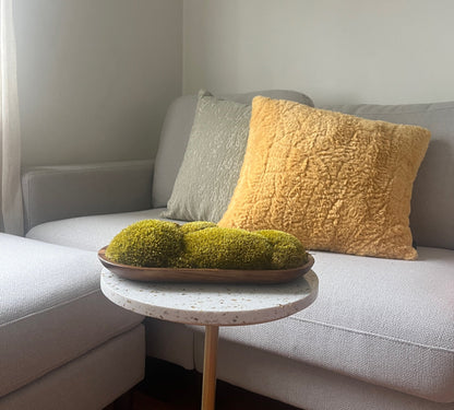 Moss Centerpiece | Pole Moss | Moss Planter | Preserved Moss Gift | Wood Nature Bowl | Yellow Pole Moss | Wedding Gift | Centrepieces